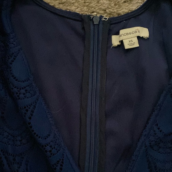 Francesca's Collections Navy Blue Ruffled Romper XS - Picture 4 of 10